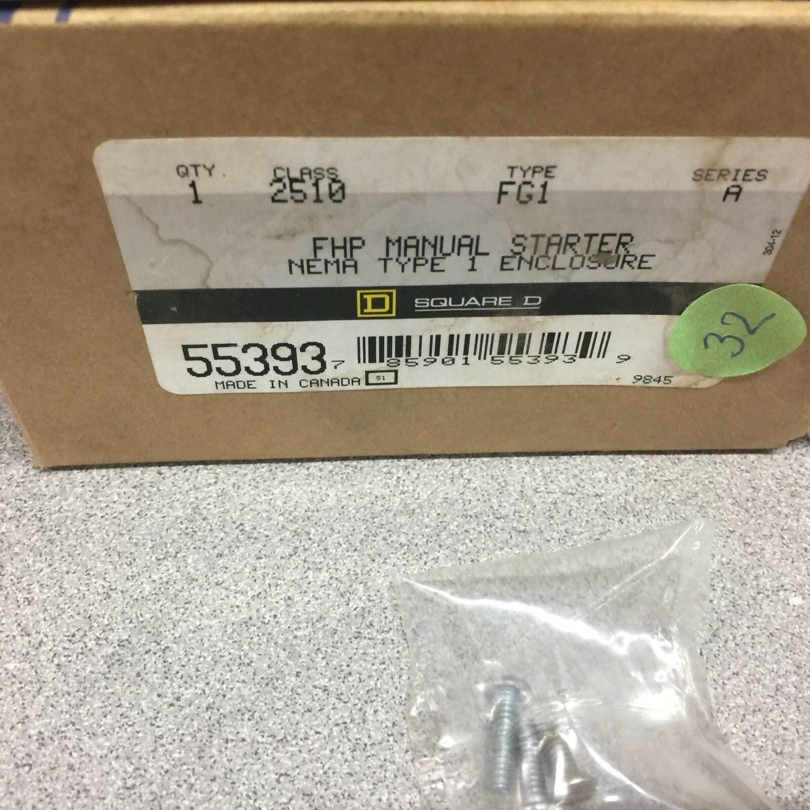 NEW IN BOX SQUARE D MANUAL STARTER 55393