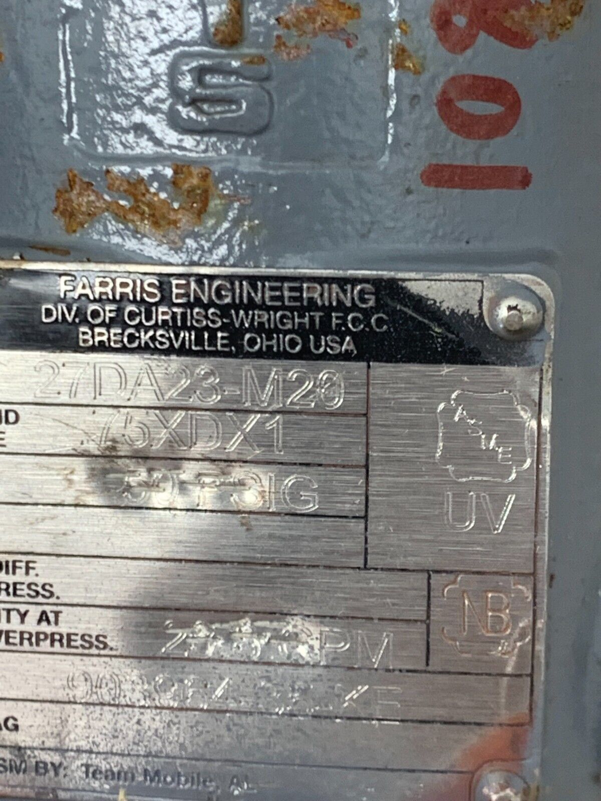NEW FARRIS ENGINEERING .75XDX1 SIZE RELIEF VALVE 50PSIG. 27DA23-M20