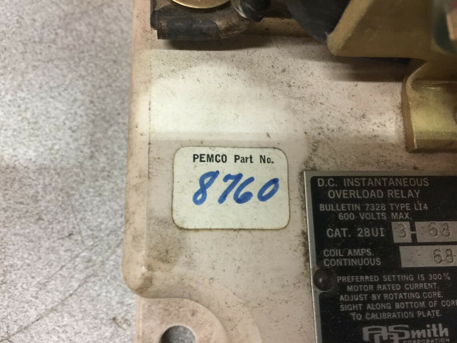 NEW CLARK DC 68 CONTUNUOUS COIL AMPS INSTANTANEOUS OVERLOAD RELAY 28UI3-68