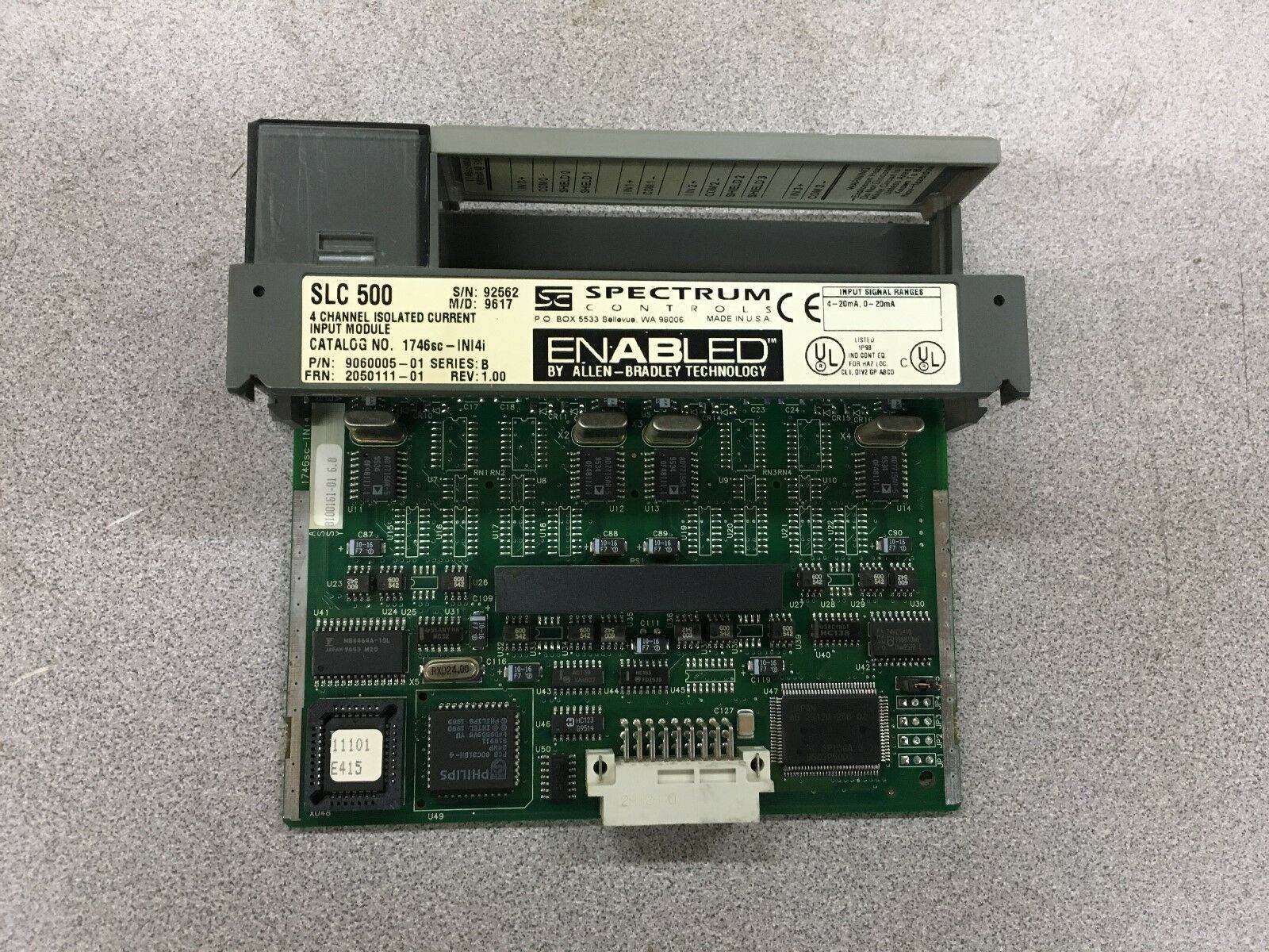 USED SPECTRUM ENABLED CURRENT INPUT MODULE ALLEN-BRADLEY 1746SC-INI4i SERIES B