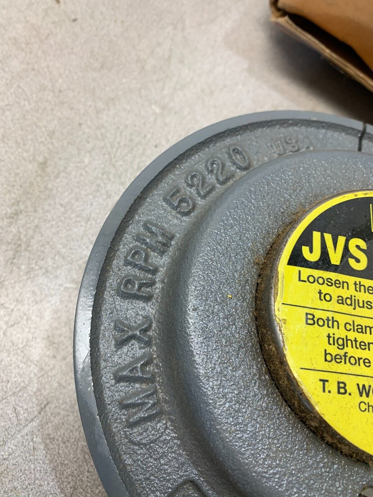 NEW IN BOX TB WOODS JVS1902158 JVS-190-2X1 5/8 ADJ SHEAVE