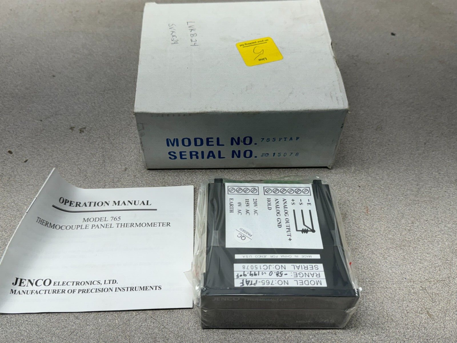NEW IN BOX JENCO THERMOCOUPLE PANEL THERMOMETER 765-PTAF