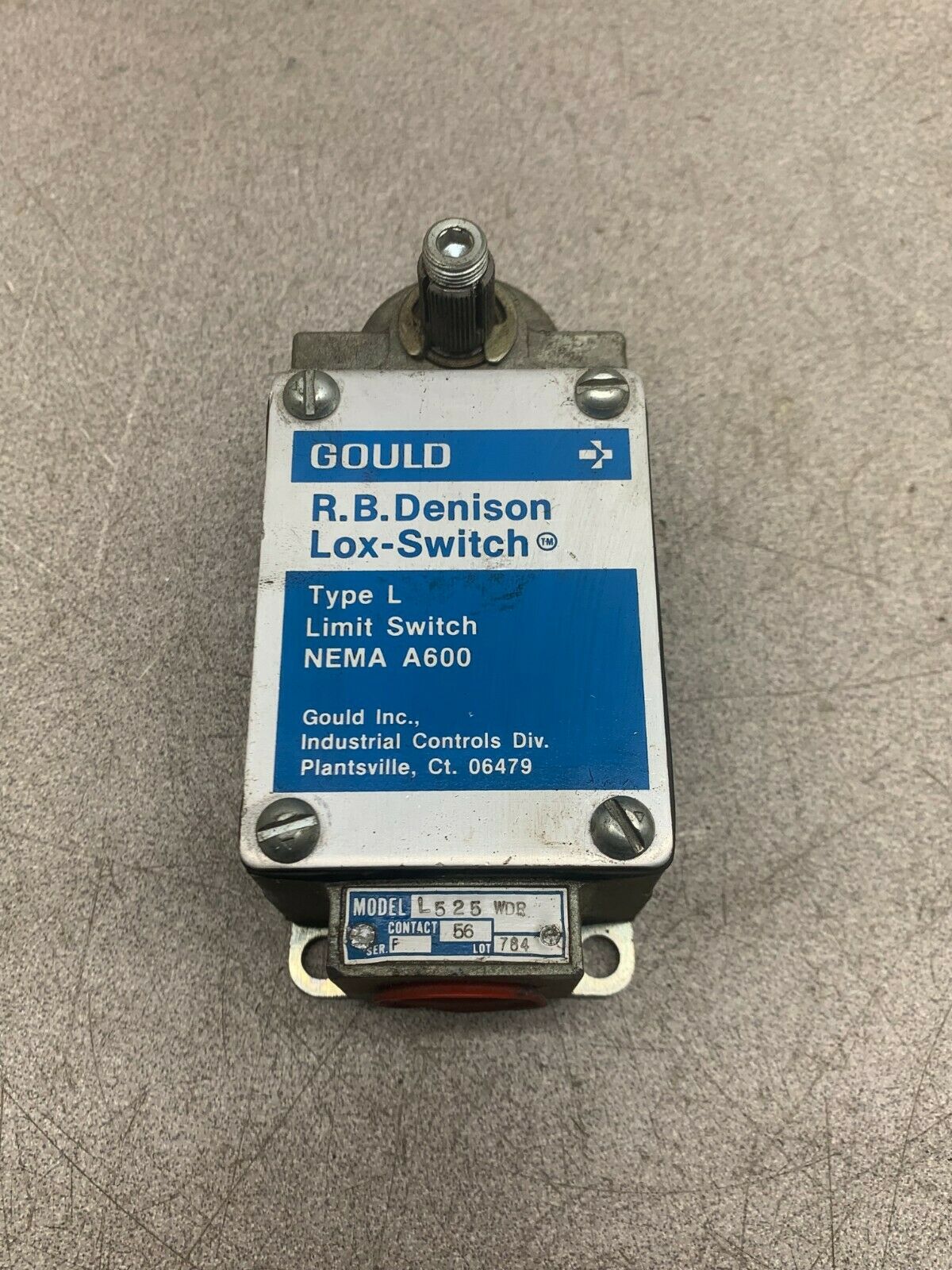 NEW NO BOX GOULD R.B. DENISON LIMIT SWITCH L525WDR