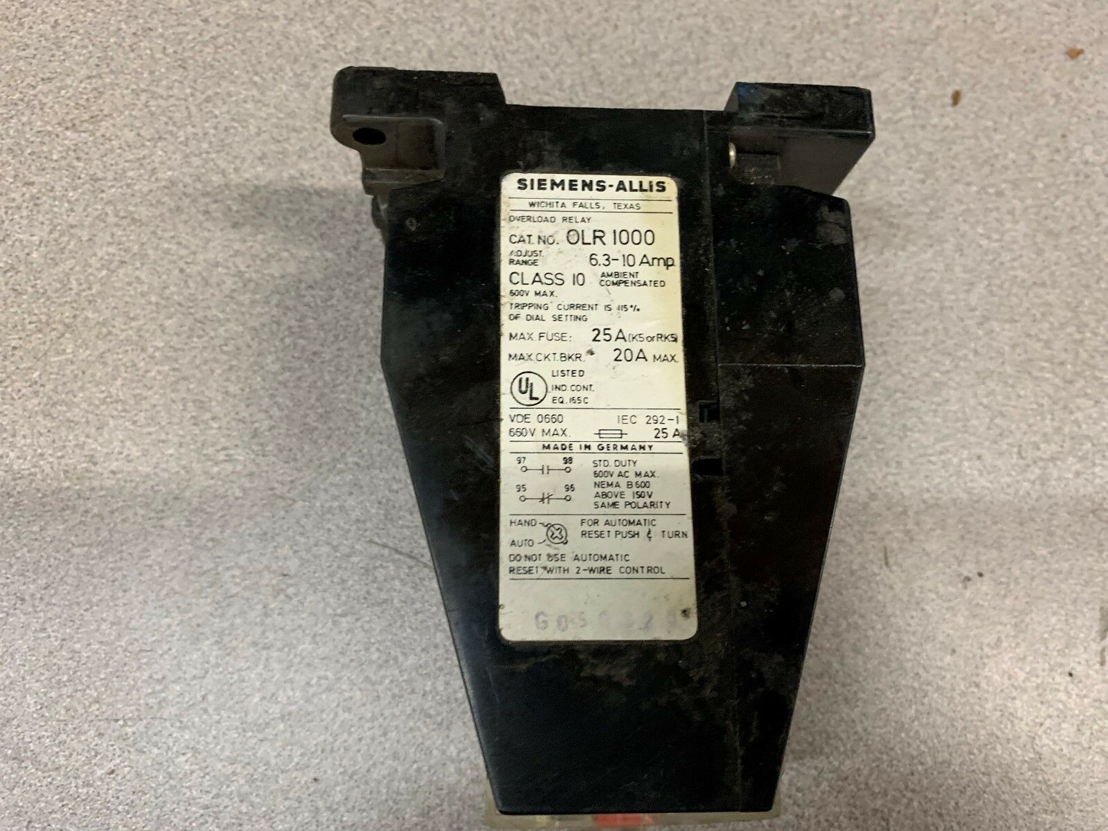 USED SIEMENS RELAY ORL000