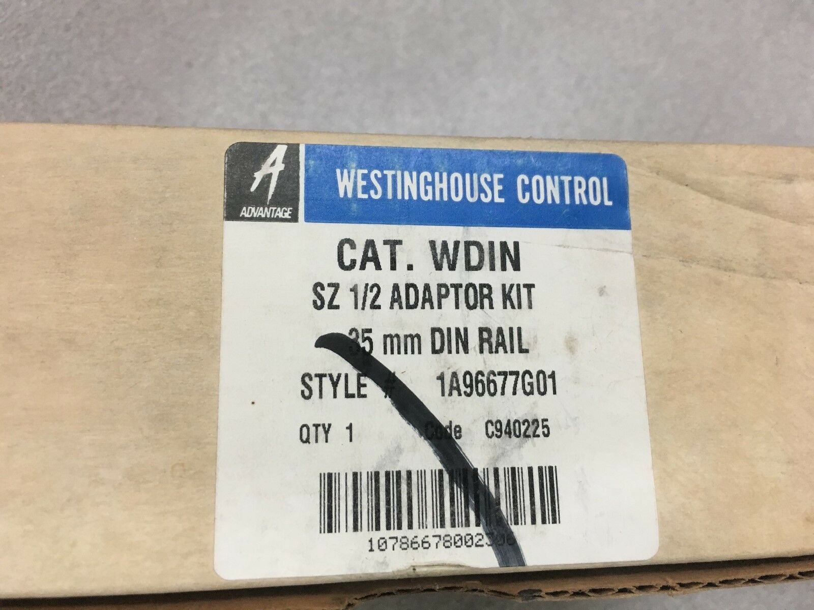 NEW IN BOX WESTINGHOUSE SZ 1/2 ADAPTER KIT 35 MM DIN RAIL WDIN STYLE 1A96677G01