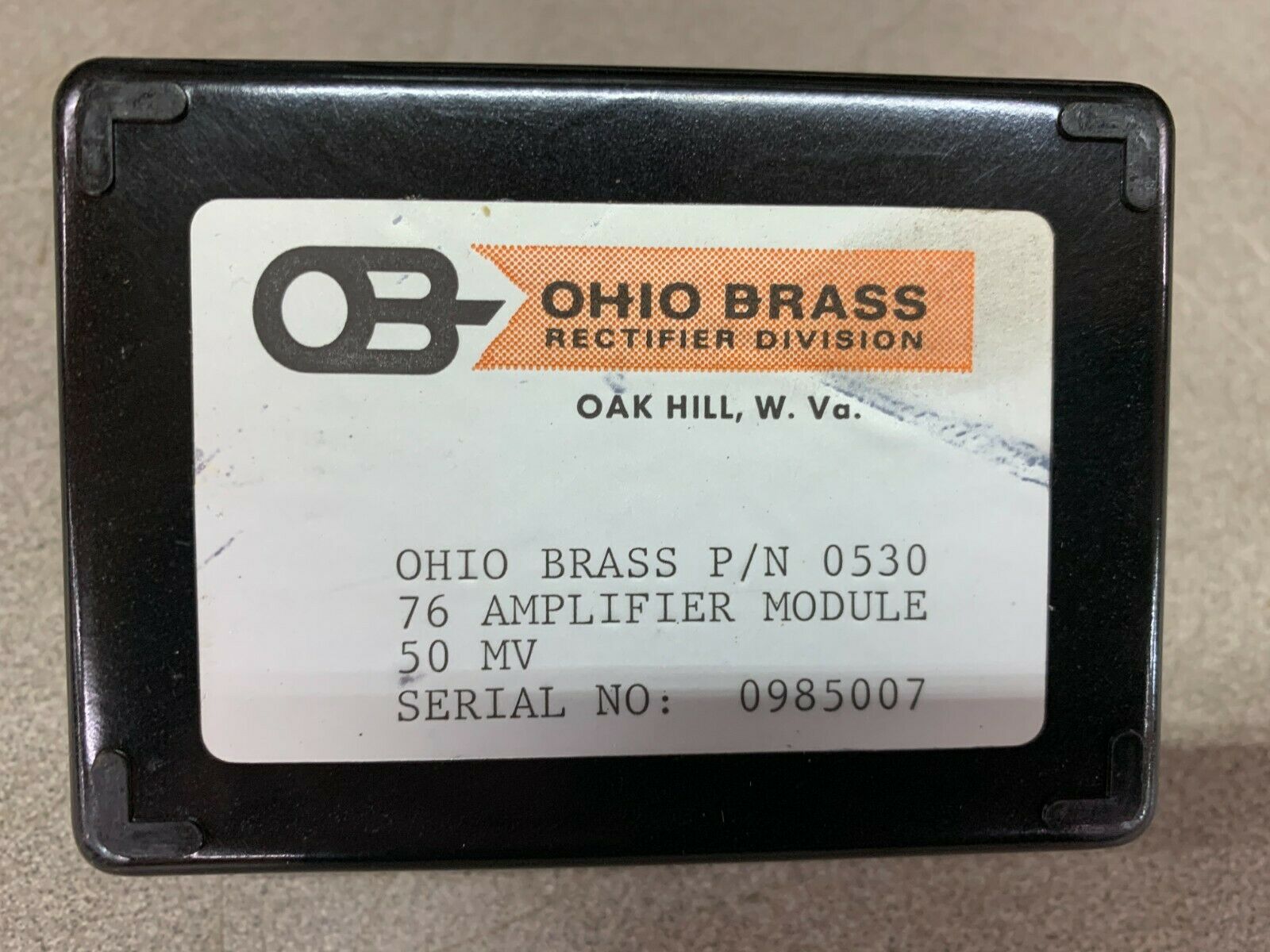 NEW NO BOX OHIO BRASS AMPLIFIER MODULE 0530 76