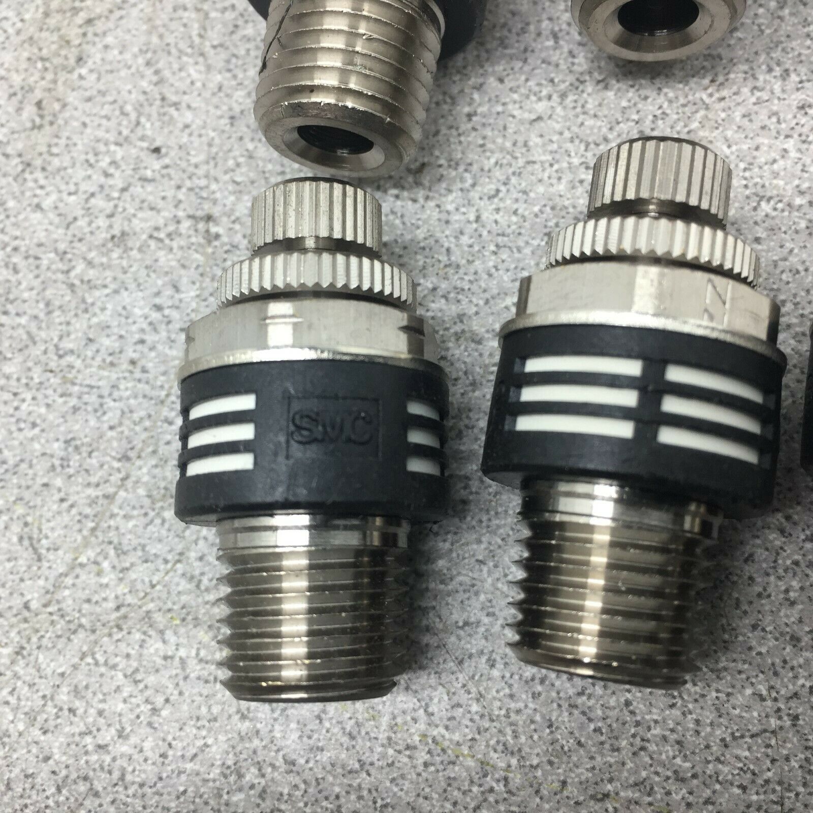 NEW NO BOX (LOT OF 10) SMC 1/4 NPT FLOW CONTROL EXHAUST VALVES ASN2