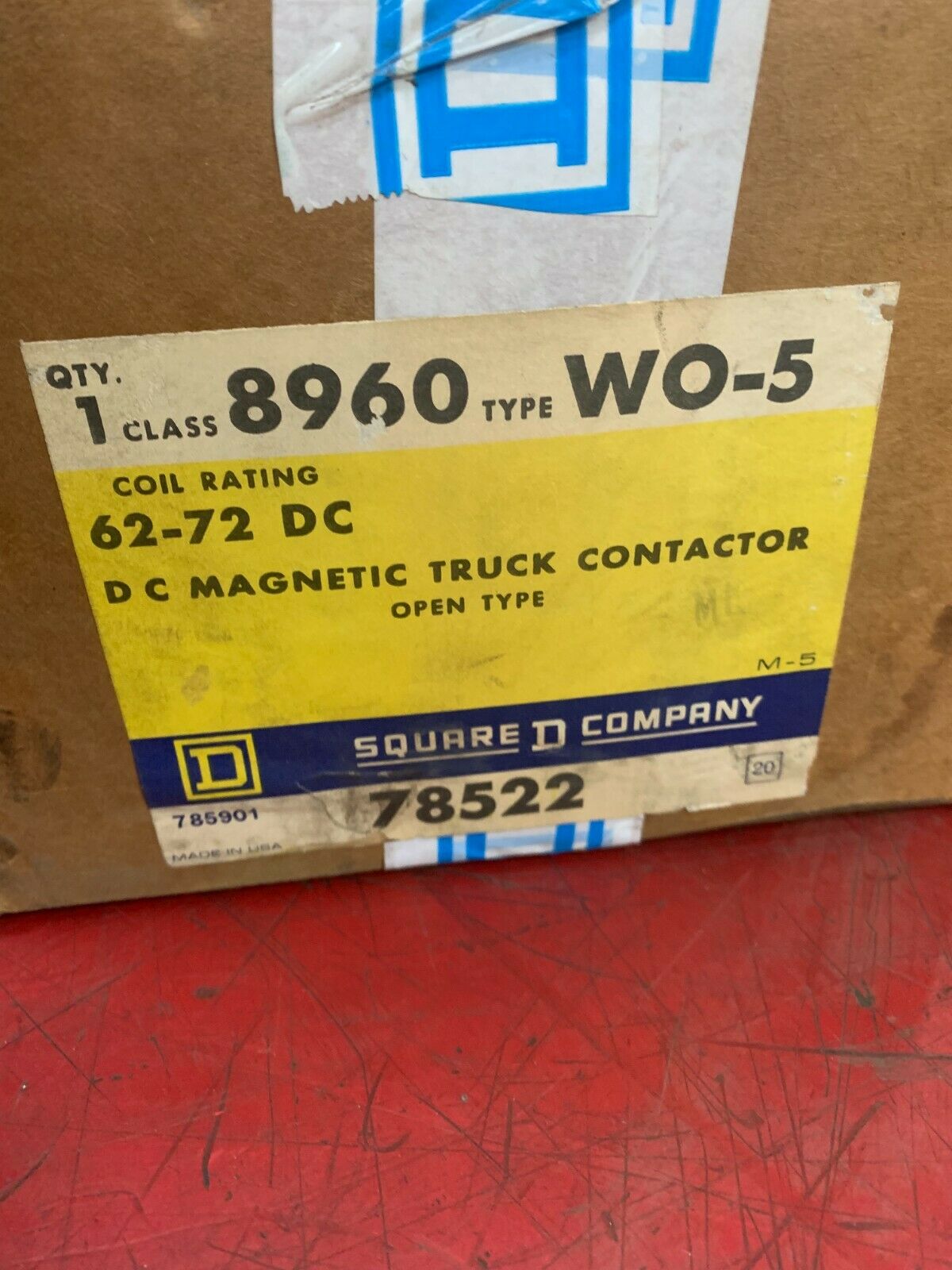 NEW IN BOX SQUARE D 8960 W0-5 DC MAGNETIC TRUCK CONTACTOR 8960 WO-5