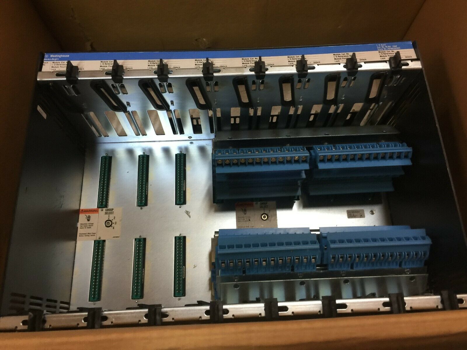 NEW IN BOX WESTINGHOUSE NUMA LOGIC 8 STOT I/O RACK NLRH-708P