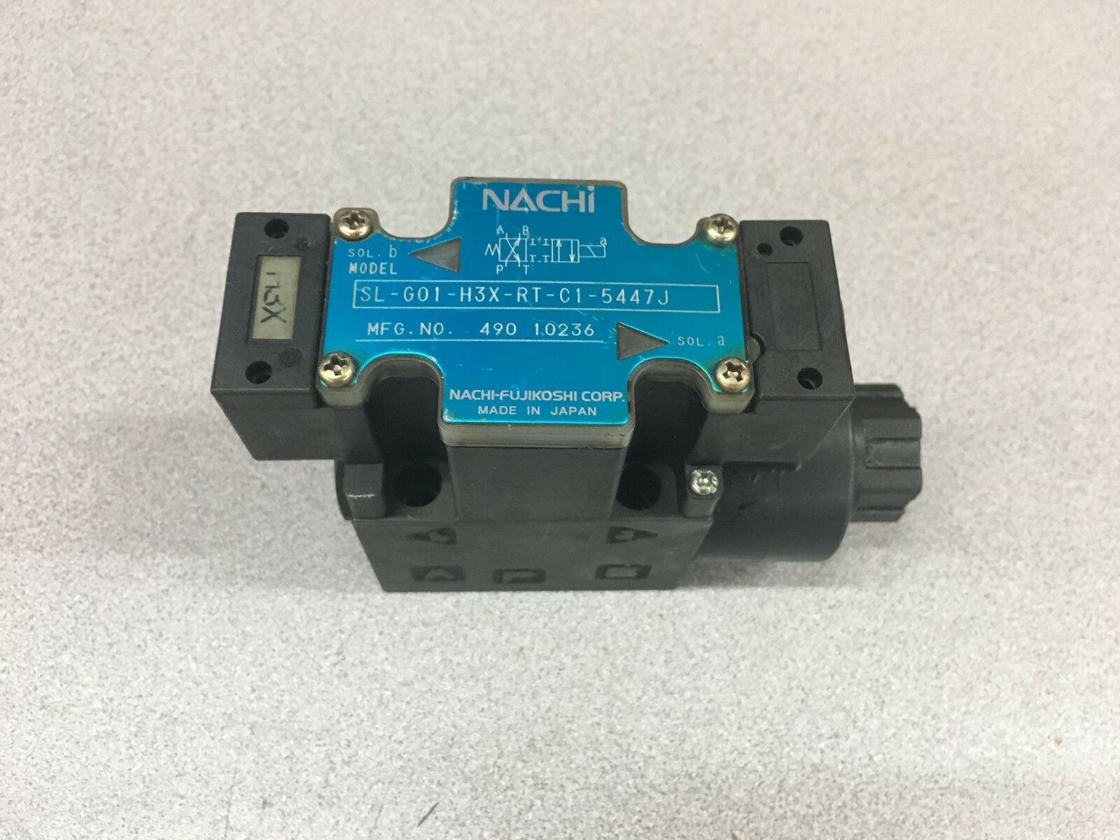 NEW NO BOX NACHI 49010236 HYDRAULIC CONTROL VALVE SL-G01-H3X-RT-C1-5447J
