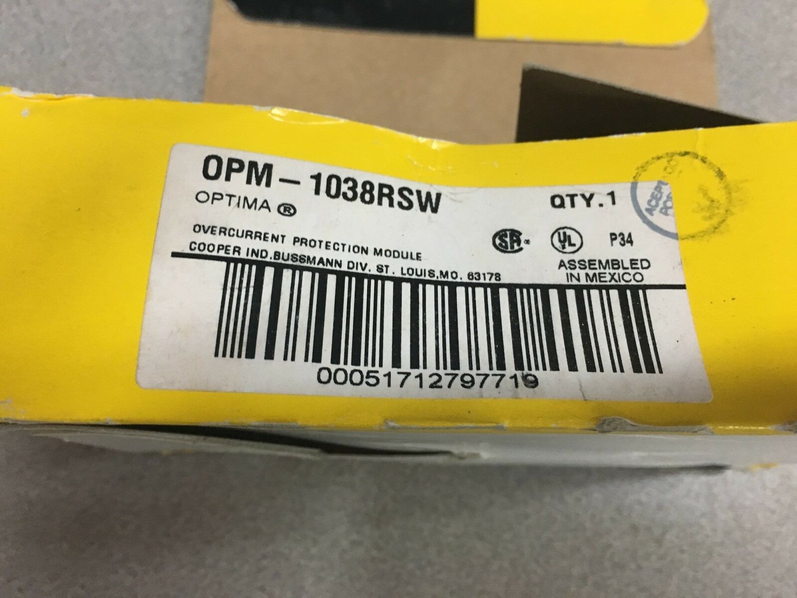 NEW IN BOX BUSSMAN CONTROLLER 0PM-1038RSW