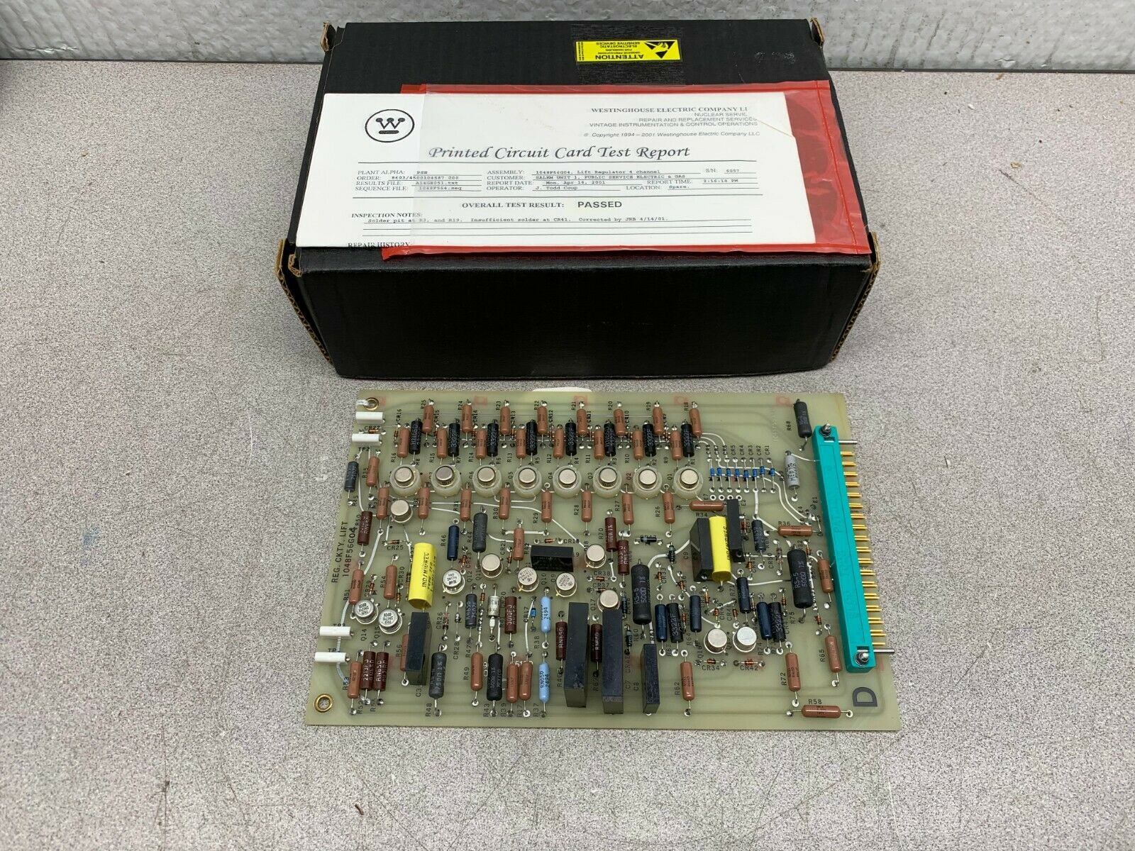 NEW IN PACKAGE WESTINGHOUSE REGULATION CIRCUIT BOARD 1048F56G04