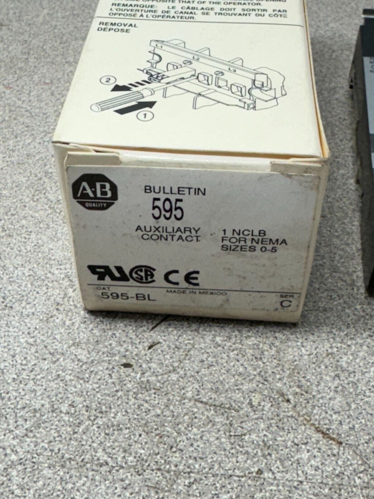 NEW IN BOX ALLEN BRADLEY AUXILIARY CONTACT 595-BL SERIES C SIZES 0-5