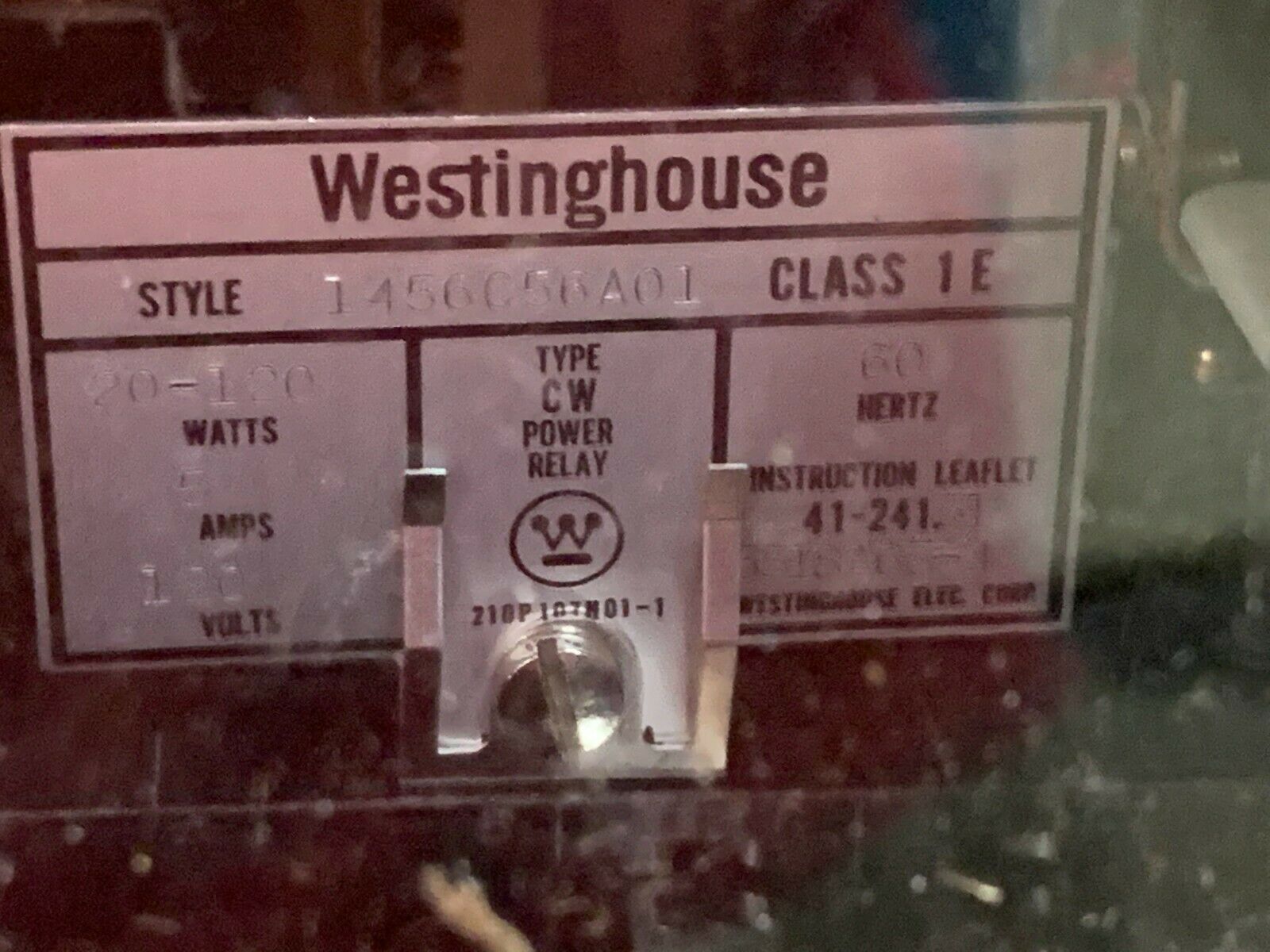 NEW IN BOX WESTINGHOUSE TYPE CW POWER RELAY 1456C56A01 CLASS 1E