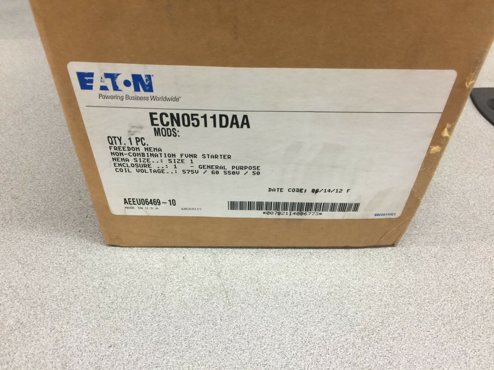 NEW IN BOX EATON STARTER ASSY SIZE 1 ECN0511DAA