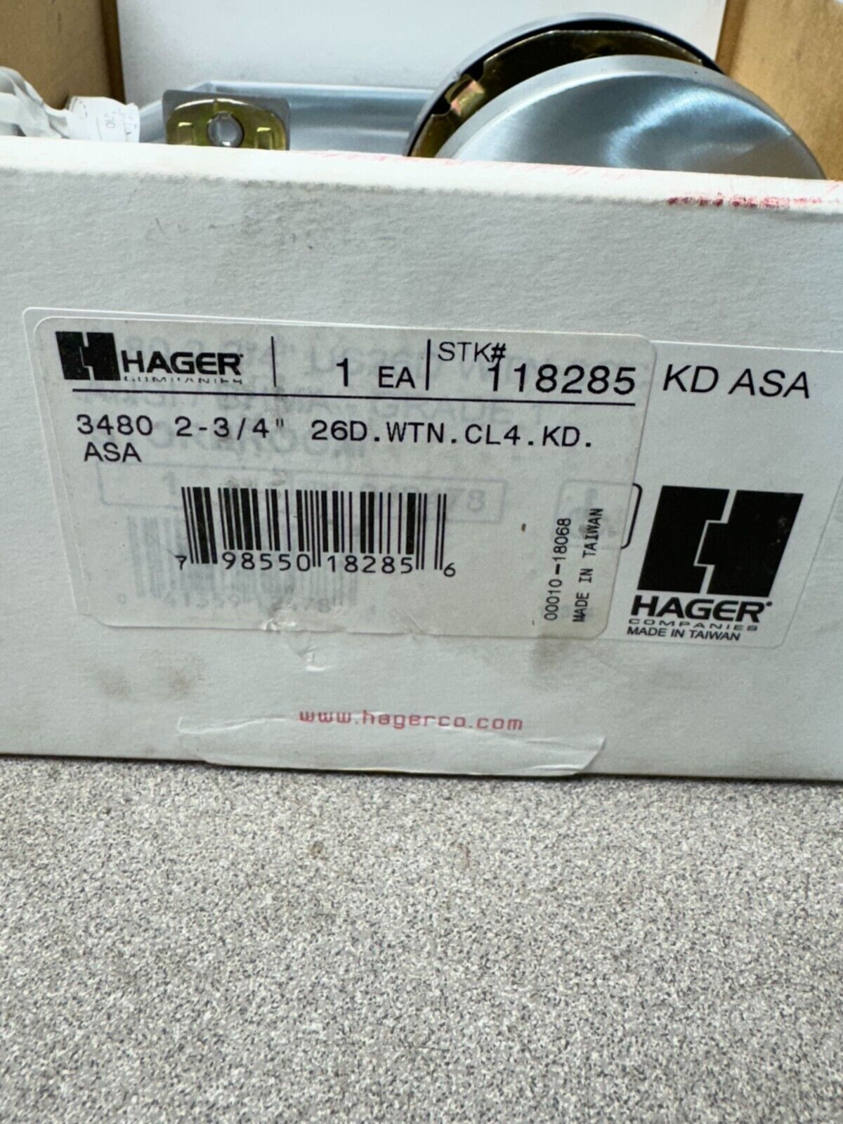 NEW IN BOX HAGER 3480 2-3/4" LEVER LOCK SET DOOR LATCH
