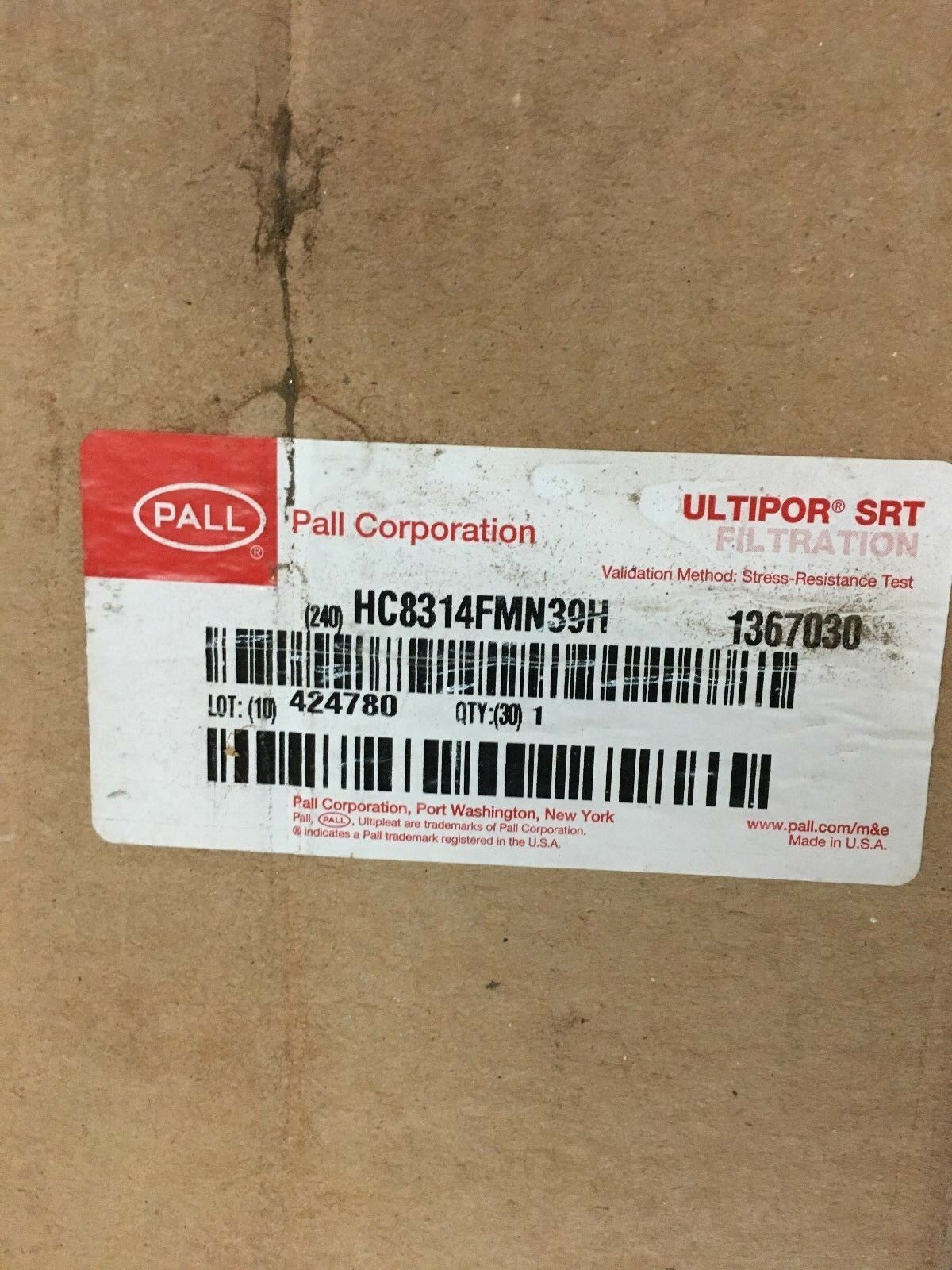 NEW IN BOX PALL HYDRAULIC FILTER ELEMENT HC8314FMN39H