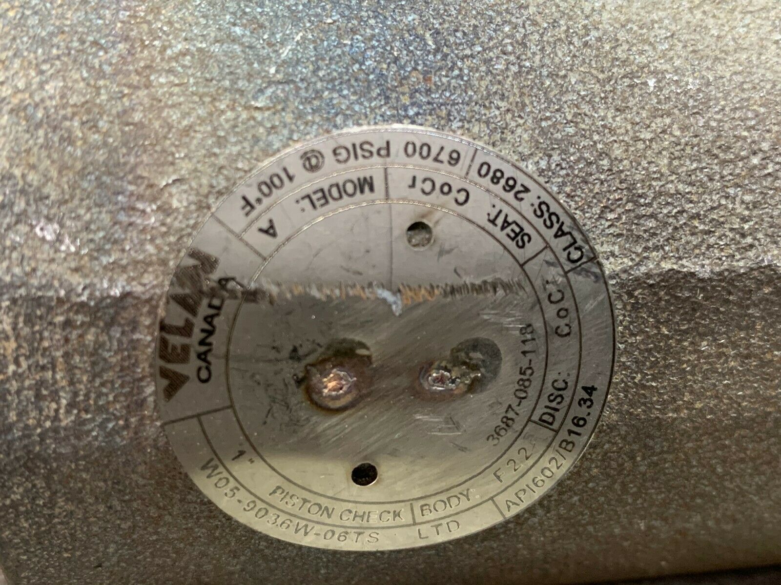 NEW NO BOX VELAN W05-9036W-06TS CHECK VALVE API602/B16.34 CLASS2680