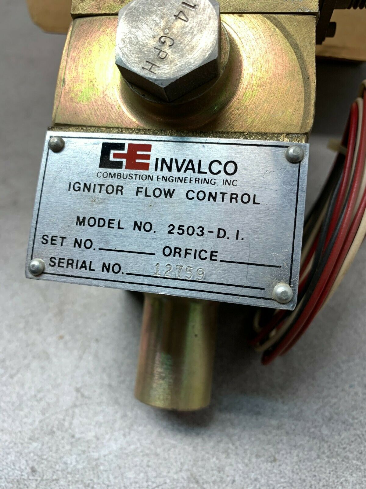 NEW IN BOX INVALCO 2503-DI IGNITOR FLOW CONTROL 2503-D.I.