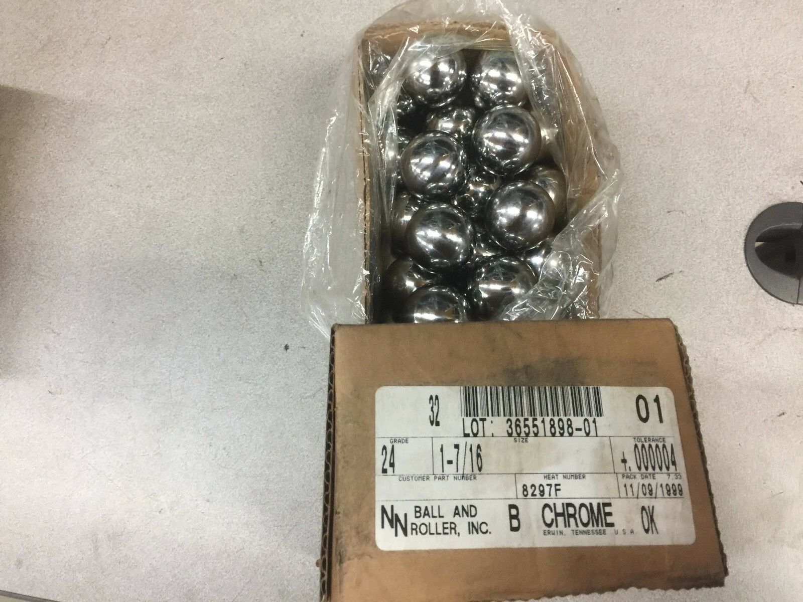 NEW IN BOX NN BALL AND ROLLER INC GRADE 24 1 7/16" BALL BEARINGS 8297F