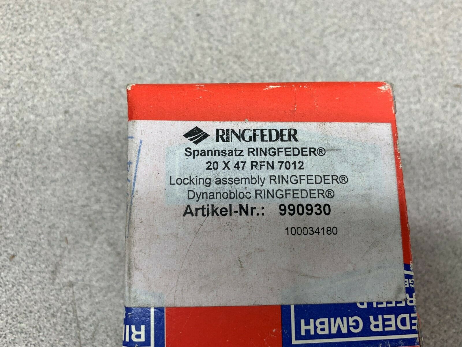 NEW IN BOX RINGFEDER LOCKING ASSEMBLY 990930