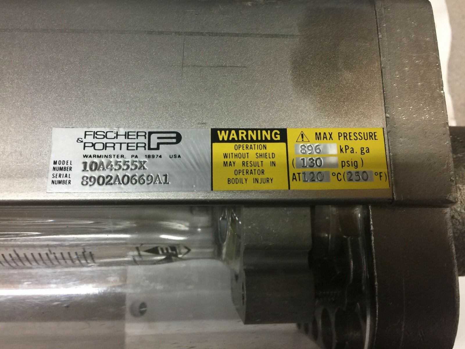 NEW NO BOX FISCHER & PORTER VA MASTER FLOW METER 10A4555X