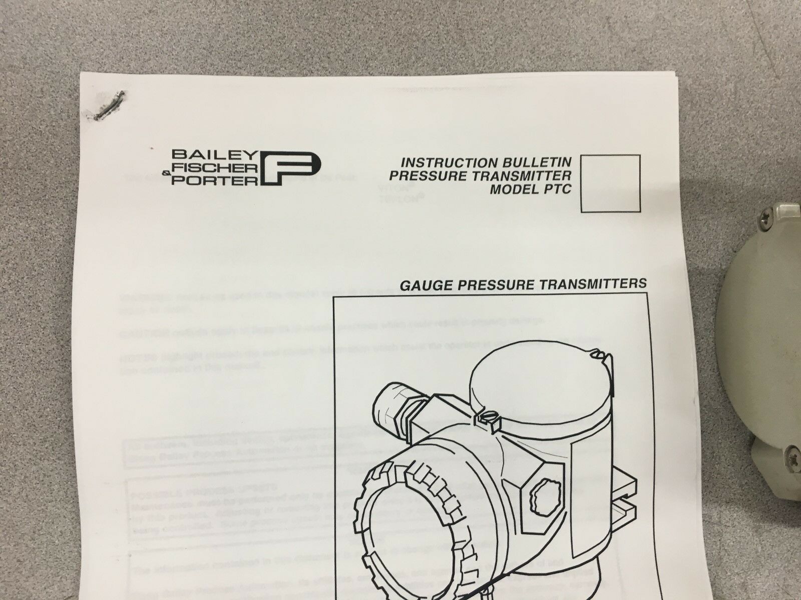 NEW NO BOX BAILEY FISCHER & PORTER PRESSURE TRANSMITTER PTC00-3-1010