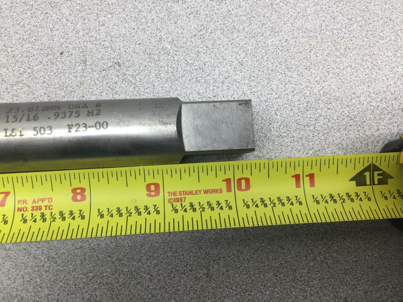 NEW NO BOX L&I 15/16 .9375 23.812MM HAND REAMER 503 F23-00
