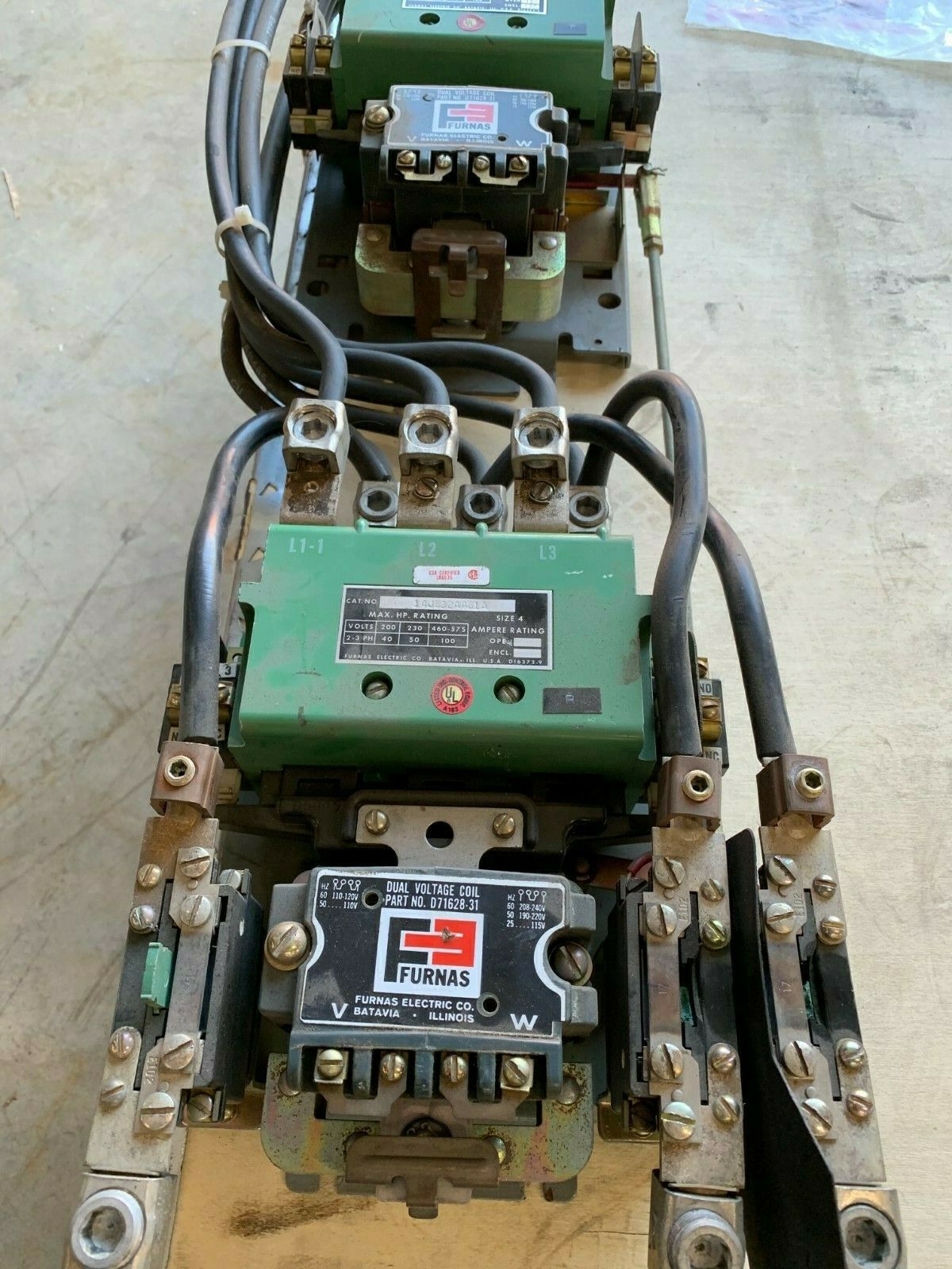 USED FURNAS SIZE 4 REVERSING STARTER 40JB32AAA WITH 14JB32AA81A AND D71628-31