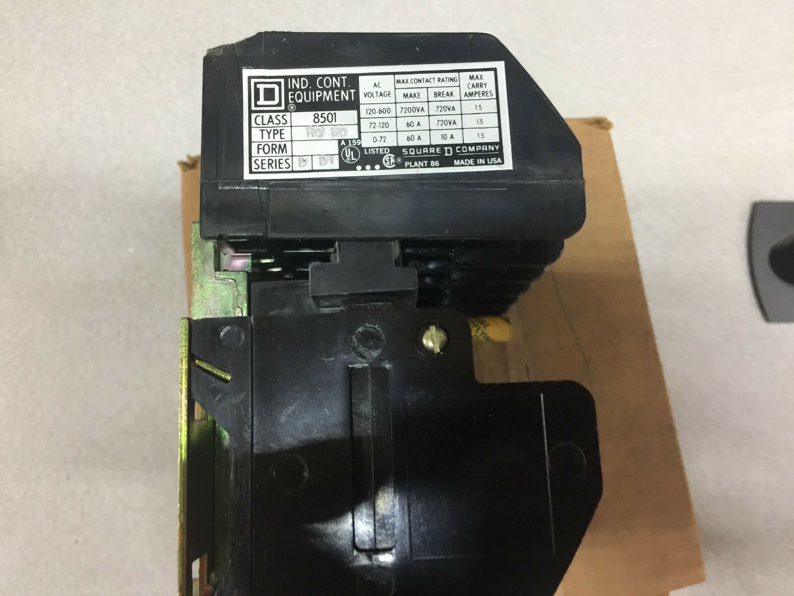 NEW IN BOX SQUARE D CONTROL RELAY CLASS 8501 HO-80