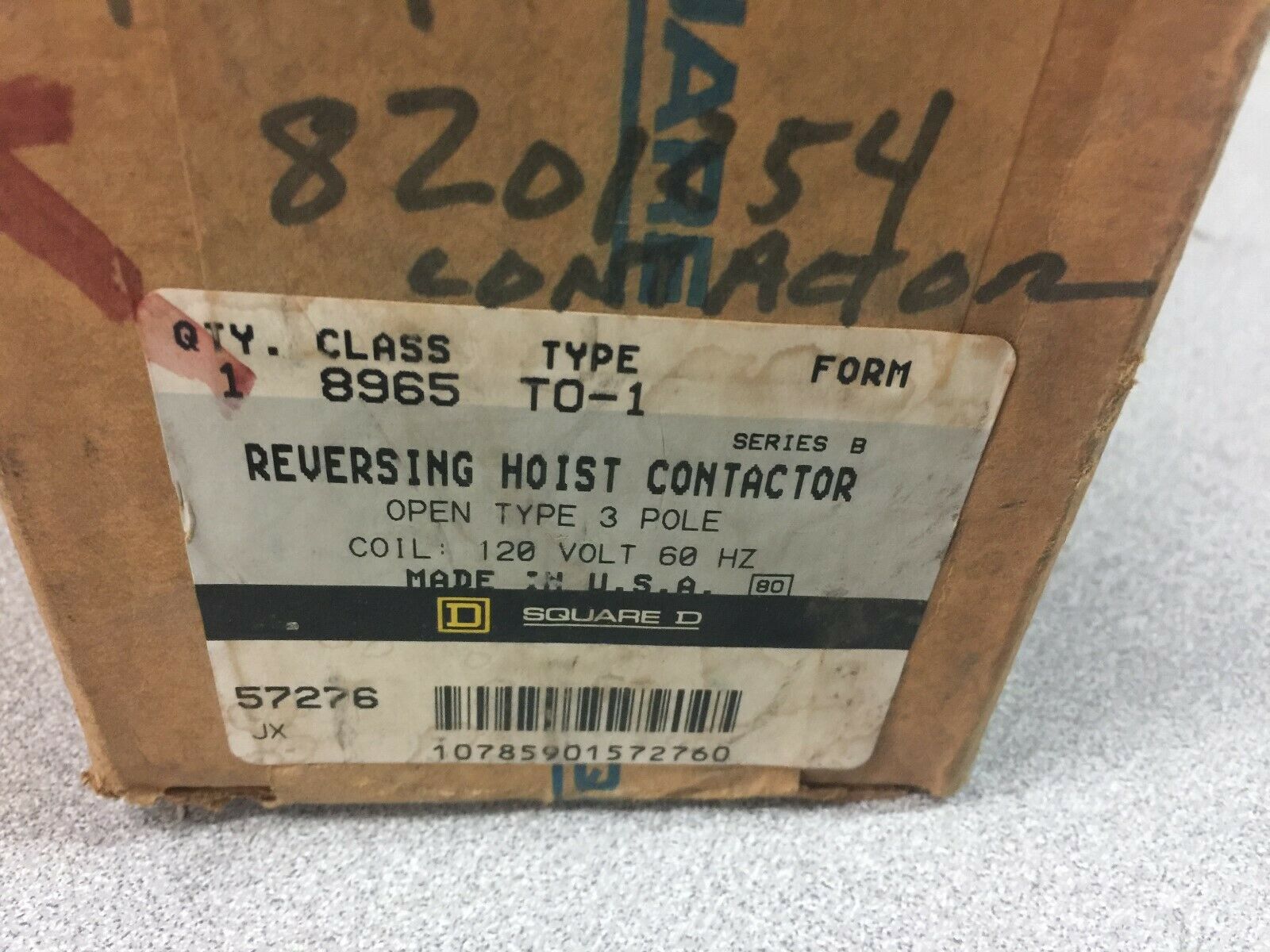 NEW IN BOX SQUARE D 120VAC 3POLE REVERSING HOIST CONTACTOR 8965 TO-1