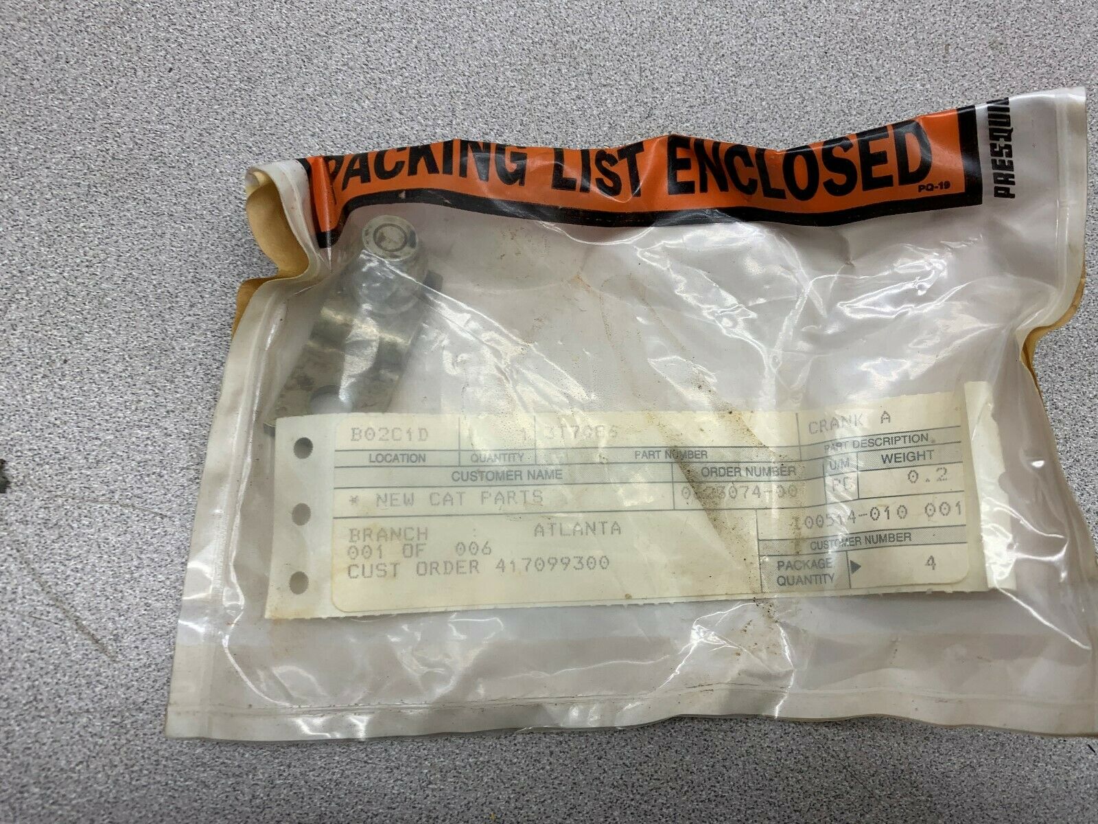 NEW NO BOX CATERPILLAR PART 3T7086