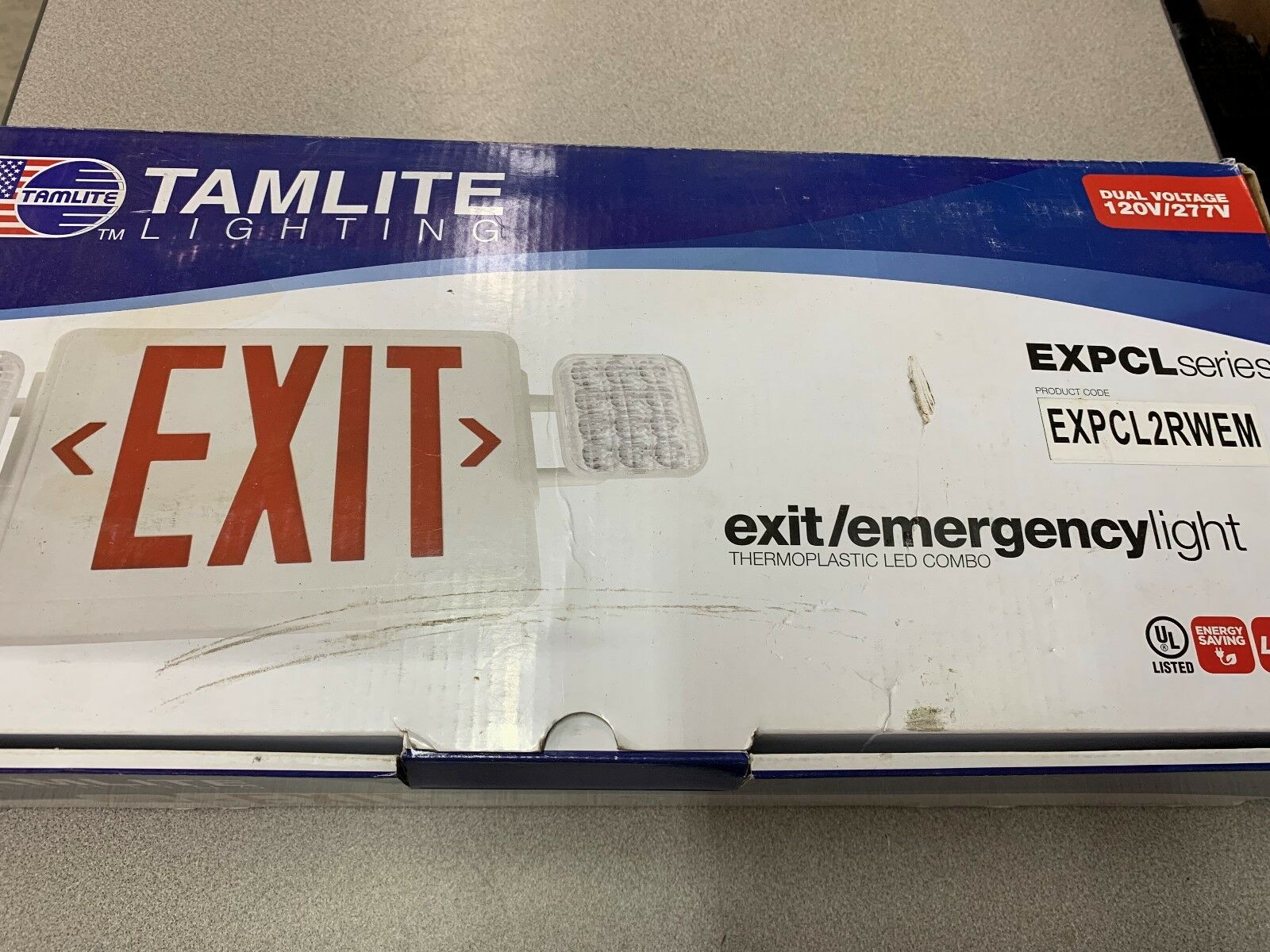 NEW IN BOX TAMLIGHT EXIT EMERGENCY LIGHT EXPLC2RWEM