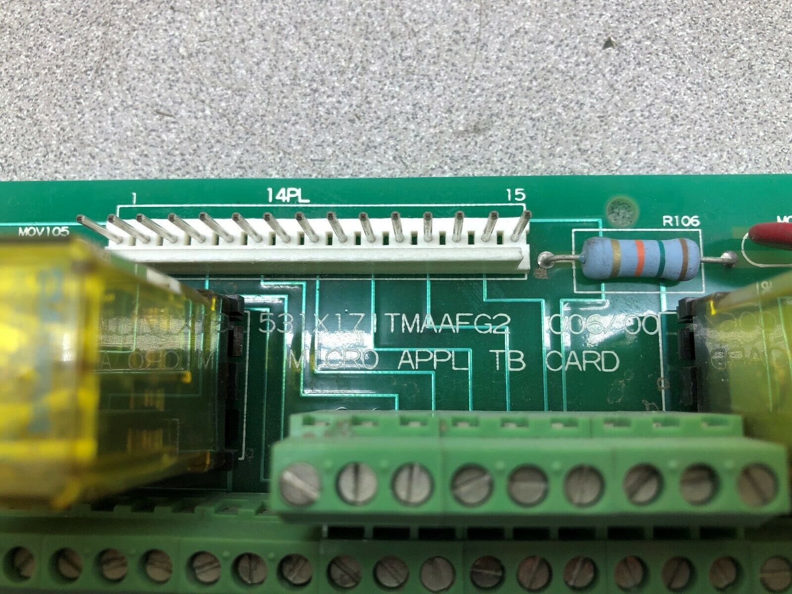 USED GE FANUC MICRO APPLICATION TB TERMINAL RELAY CARD F31X171TMAAF / 531X171T