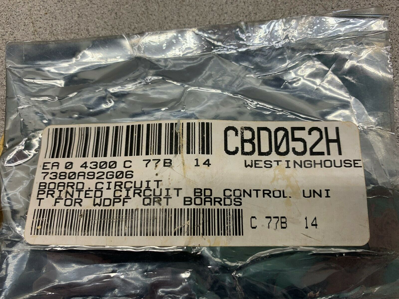 NEW NO BOX WESTINGHOUSE CIRCUIT BOARD 7380A92