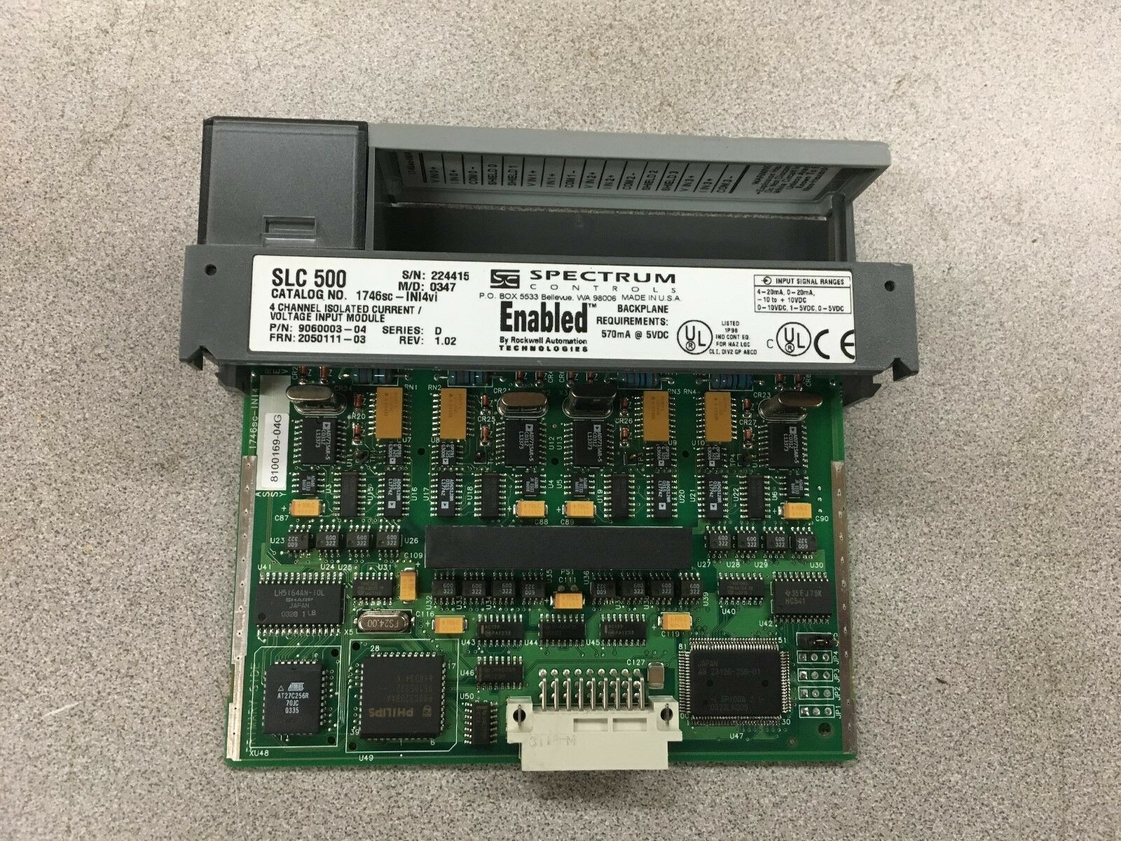 USED SPECTRUM ENABLED VOLTAGE INPUT MODULE ALLEN-BRADLEY 1746SC-INI4Vi SERIES D