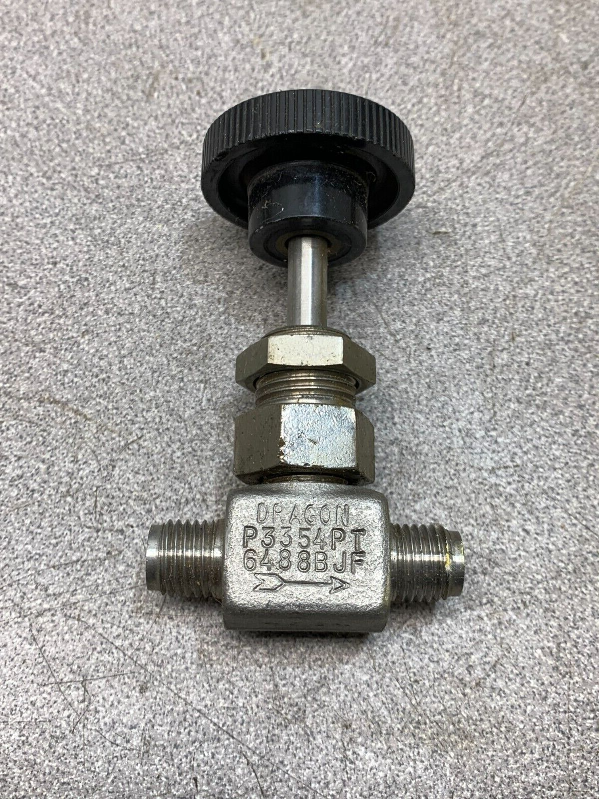 NEW NO BOX DRAGON 1/4" STAINLESS STEEL NEEDLE VALVE P3354PT 6488BJF