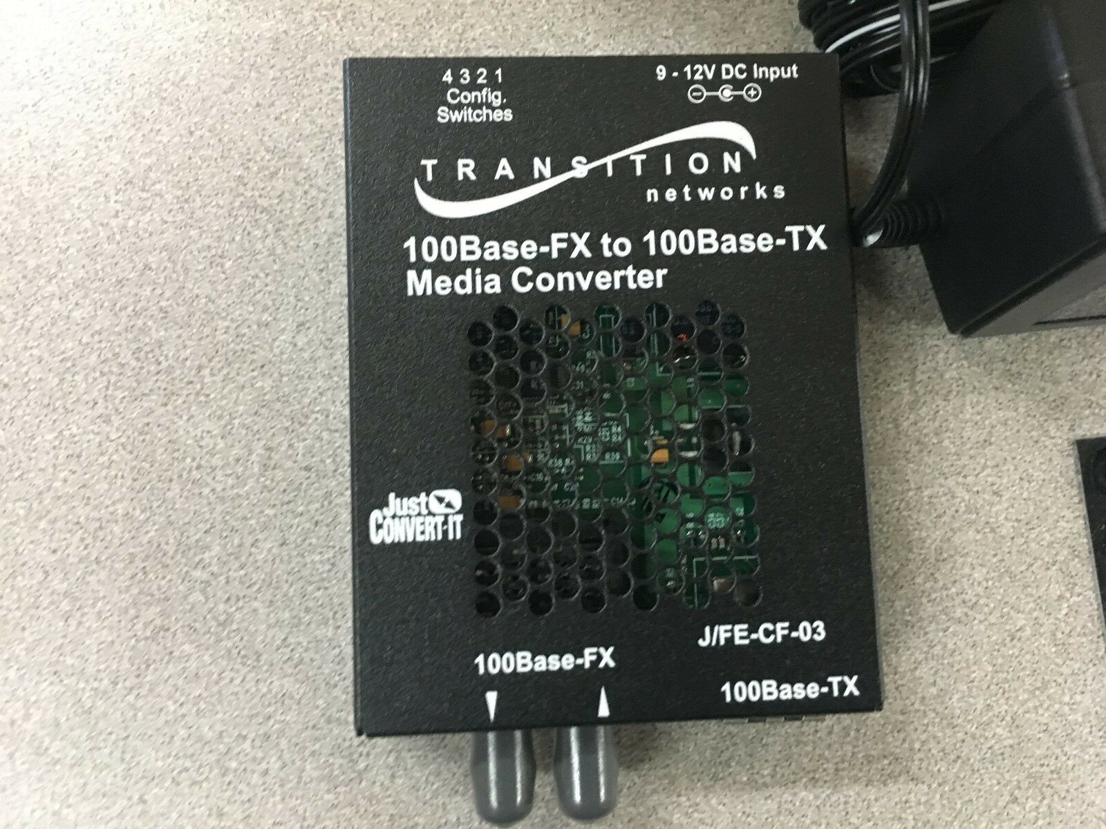 NEW IN BOX TRANSITION NETWORKS MEDIA CONVERTER J/FE-CF-03