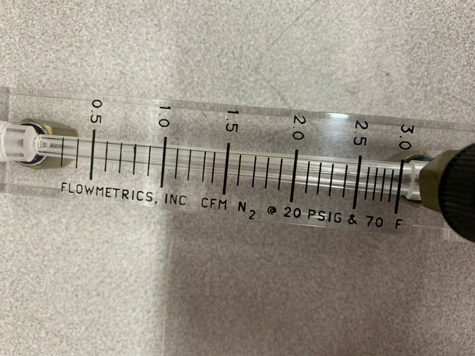 NEW NO BOX FLOWMETRICS CFM N2 @ 20 PSIG & 70F FLOW METER