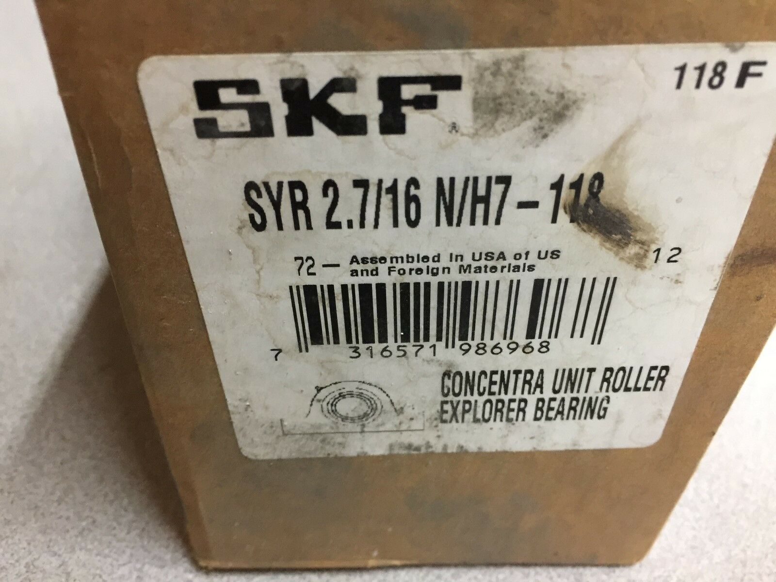 NEW IN BOX SKF 2-7/16 PILLOW BLOCK BEARING SYR 2.7/16 N/H7-118