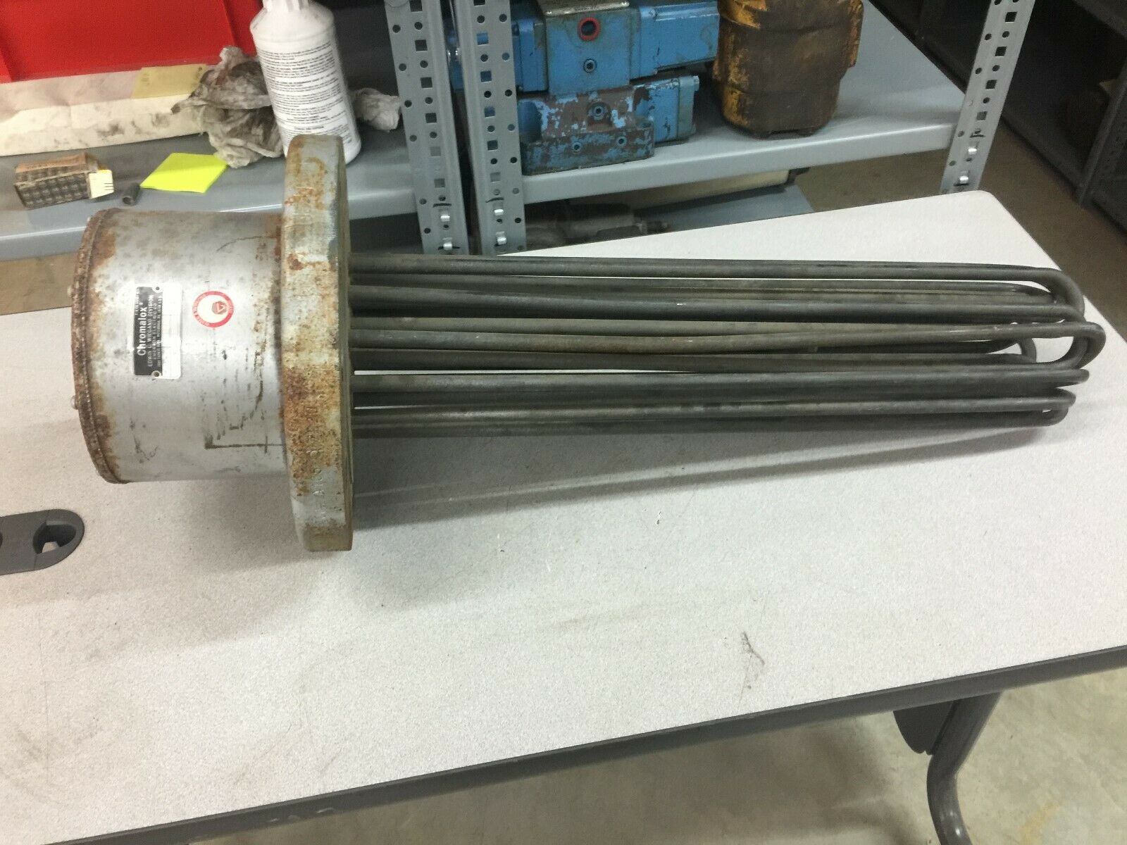 NEW NO BOX CROMALOX 480VAC 3PH 18KW 8"FLANGED 25"LONG TANK HEATER TMI-12183E4