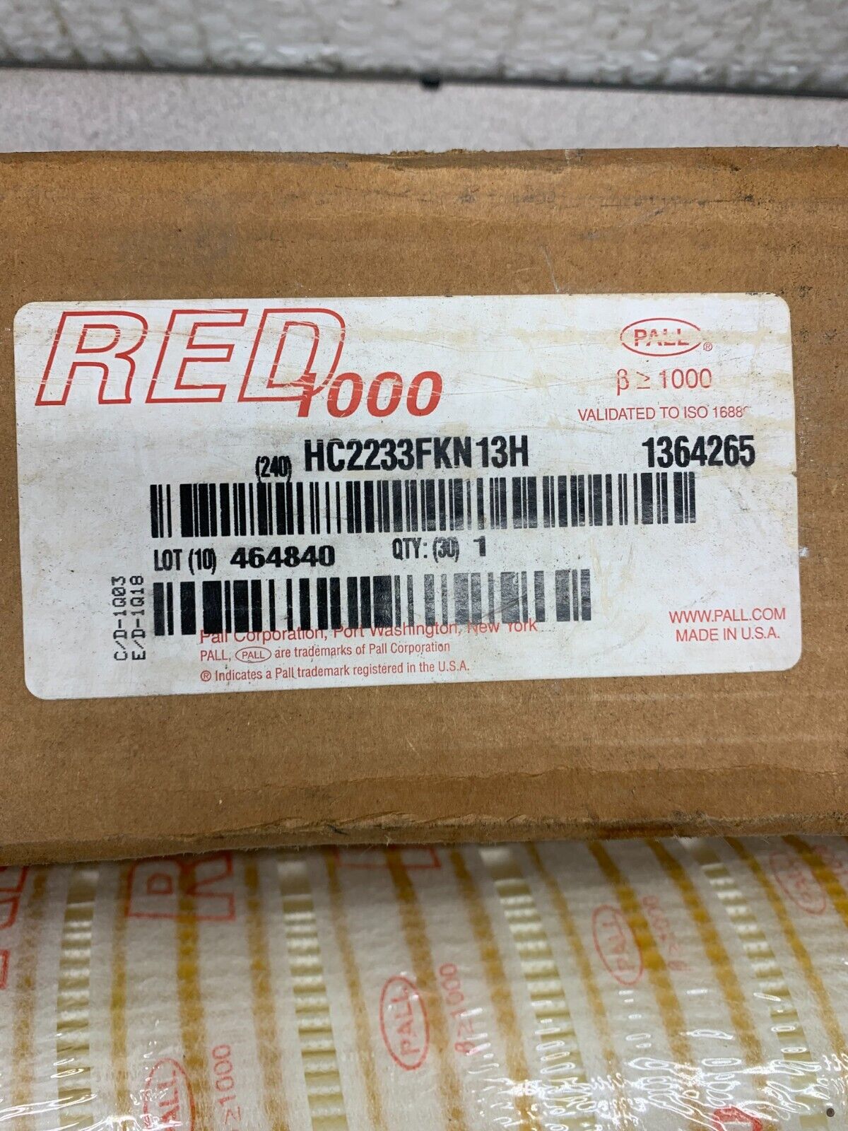 NEW IN BOX PALL RED 1000 FILTER HC2233FKN13H