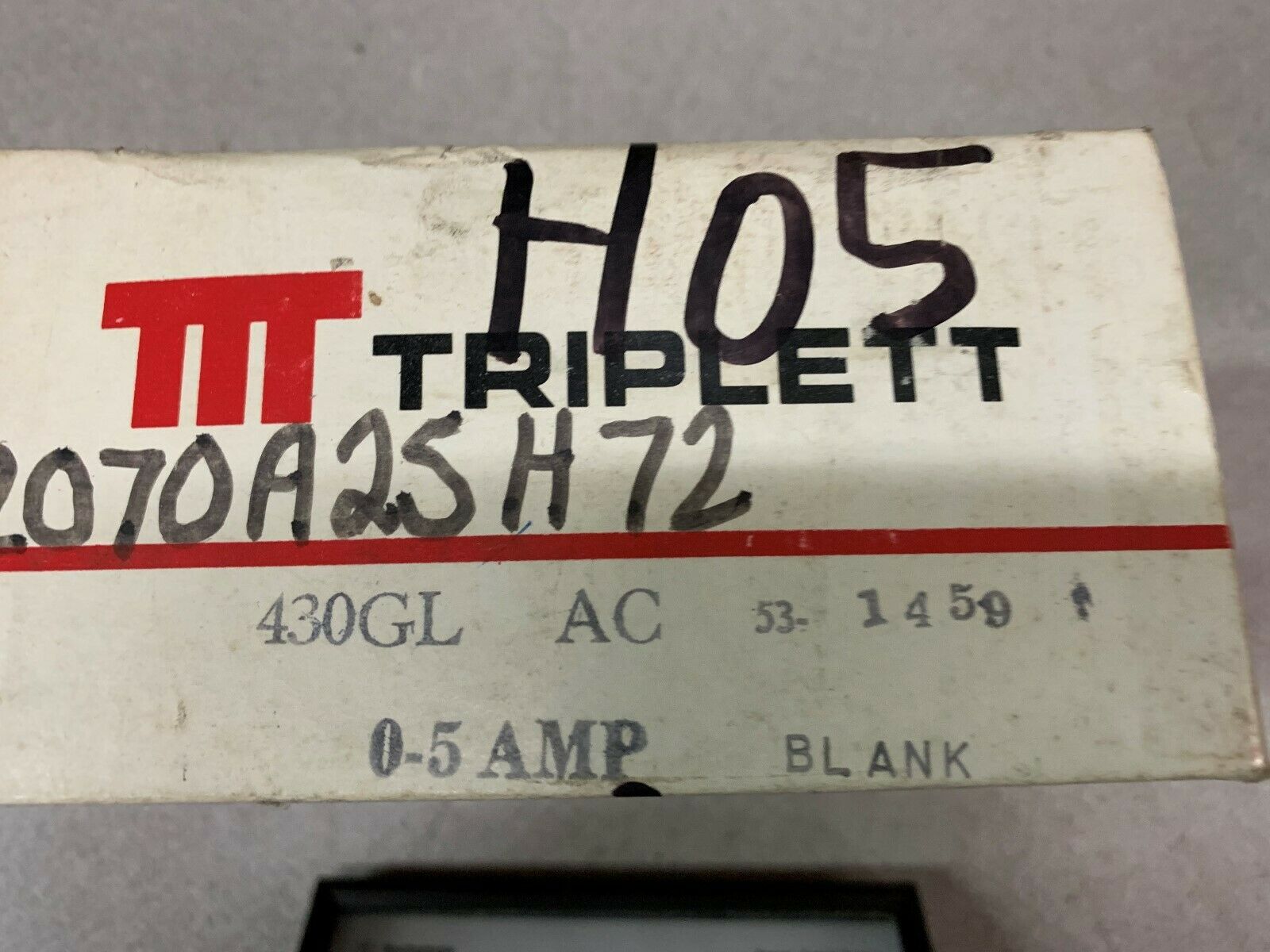 NEW IN BOX TRIPLETT METER 2070A25H05