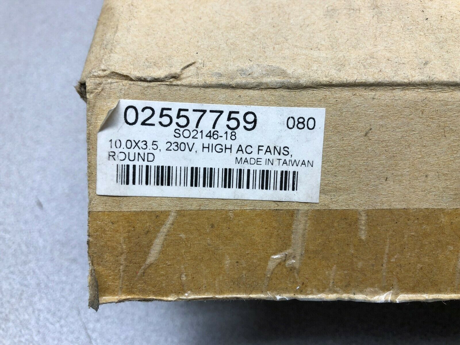 NEW IN BOX NULINE 10.0" X 3.5" 230 VAC FAN SO2146-18