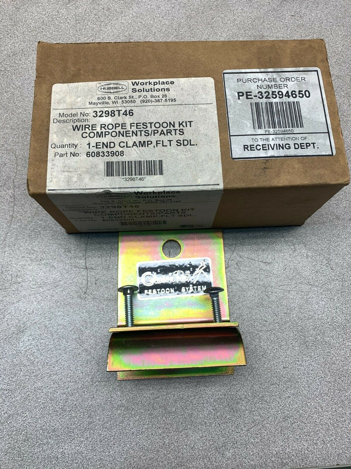 NEW IN BOX HUBBELL 3298T46 WIRE ROPE FESTOON KIT PE-32594650