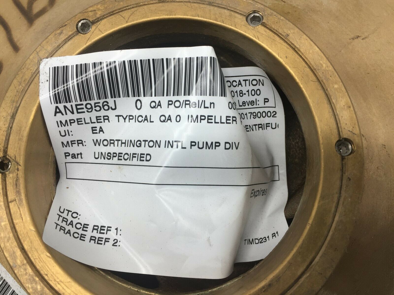 NEW NO BOX WORTHINGTON / FLOWSERVE BRONSE IMPELLER 888997-22