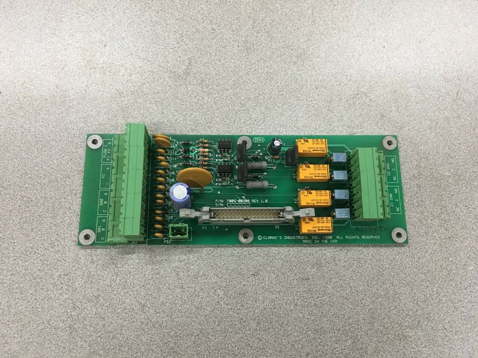 NEW NO BOX CLARKE'S INDUSTRIES CIRCUIT BOARD 7005-00300 REV 1.0