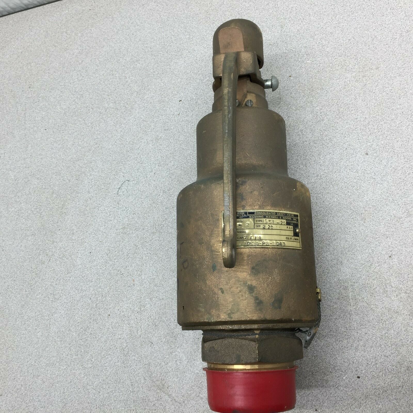 NEW NO BOX CSV 2" 220PSI 2118CU FT MIN TYPE 1551-20 PRESS RELEIF VALVE N220-PS-1