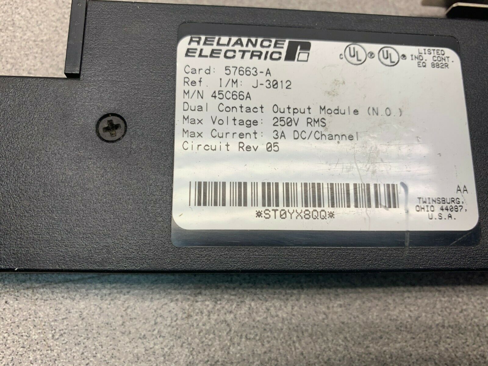 NEW NO BOX RELIANCE ELECTRIC OUTPUT MODULE 57663-A