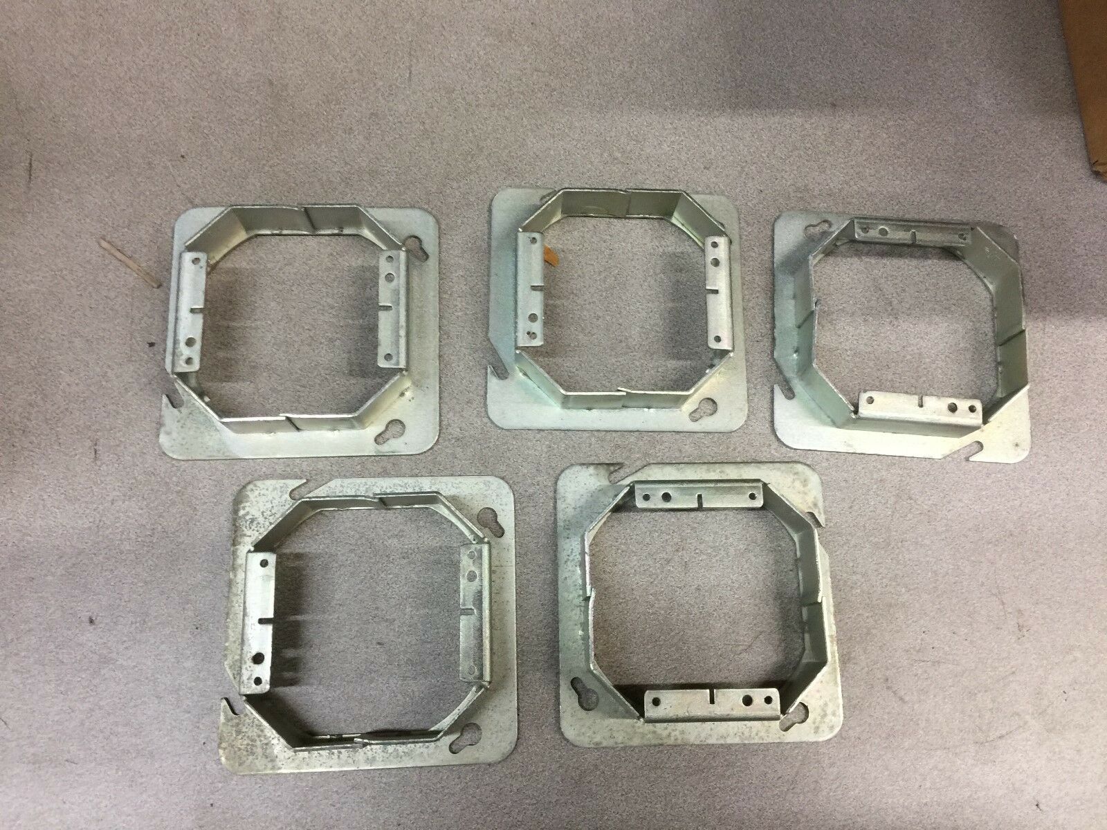 NEW NO BOX (LOT OF 5) STEEL CITY 4-11/16SQ 2 DEVICES TILE WALL COVERS 72-C-52-1